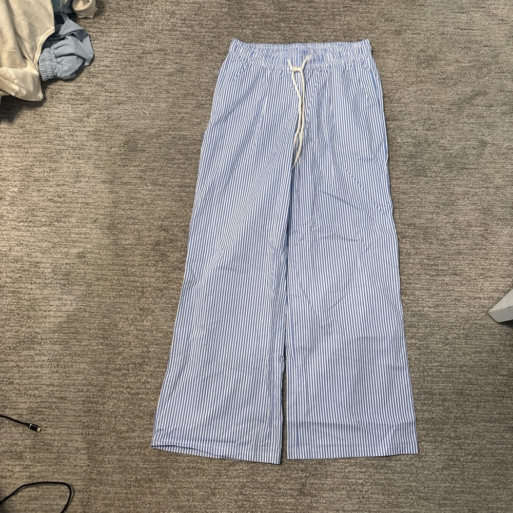 Edikted Blue and White Striped Pants